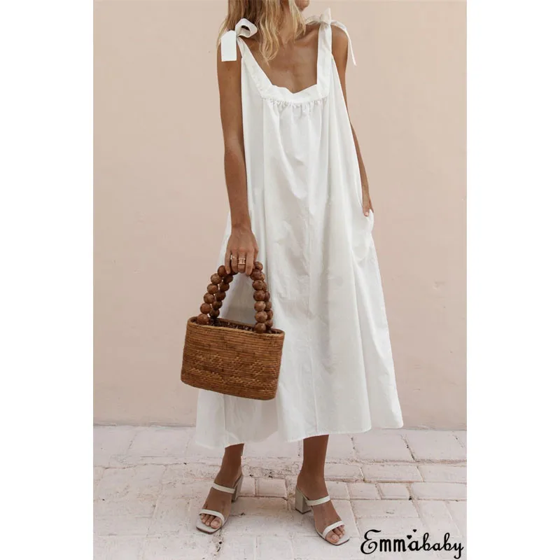 2019 Summer Chiffon Party Maxi Dress Women Casual V Neck Beach Dresses For Sleeveless Solid Pink Yellow Long | Мать и ребенок