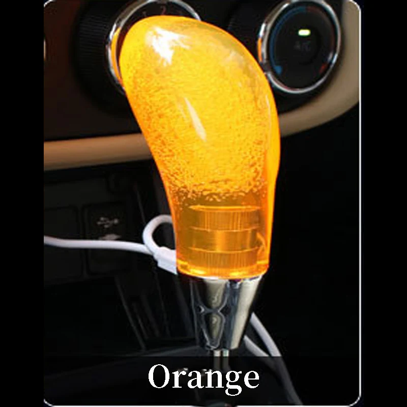 orange 5 цветов для Volvo S60 V70 XC90 Subaru Forester peugeot 307 206 308 407 Автомобильный Ручной светодиодный рычажный механизм ручка переключения крышки - Название цвета: orange