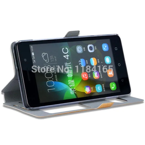Кожаный чехол для HUAWEI G Play Mini Модный книжка из искусственной кожи с окошком и