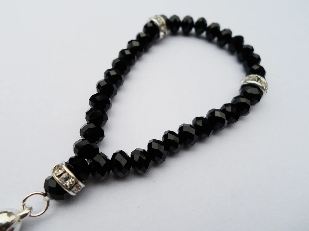 Новый тип Черный кристаллический стеклянный браслет высококачественный черный