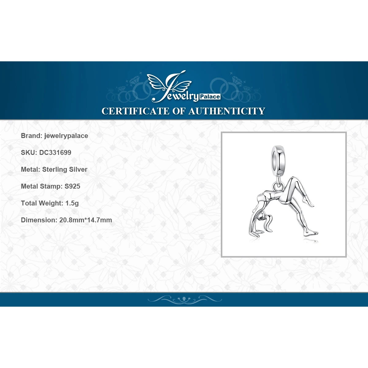 

JewelryPalace Dangling Girl 925 Sterling Silver Beads Charms Silver 925 Original For Bracelet Silver 925 original Jewelry Making