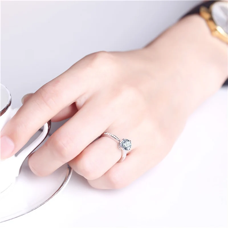 Женское кольцо для свадьбы ANI 18 K белое золото (AU750) 0 59 карат сертифицированное I/SI