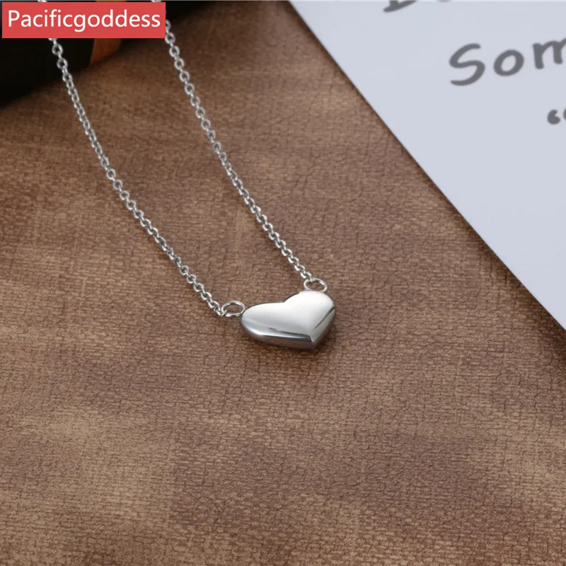 fashion stainless steel big heart pendant cute Necklace For girl | Украшения и аксессуары