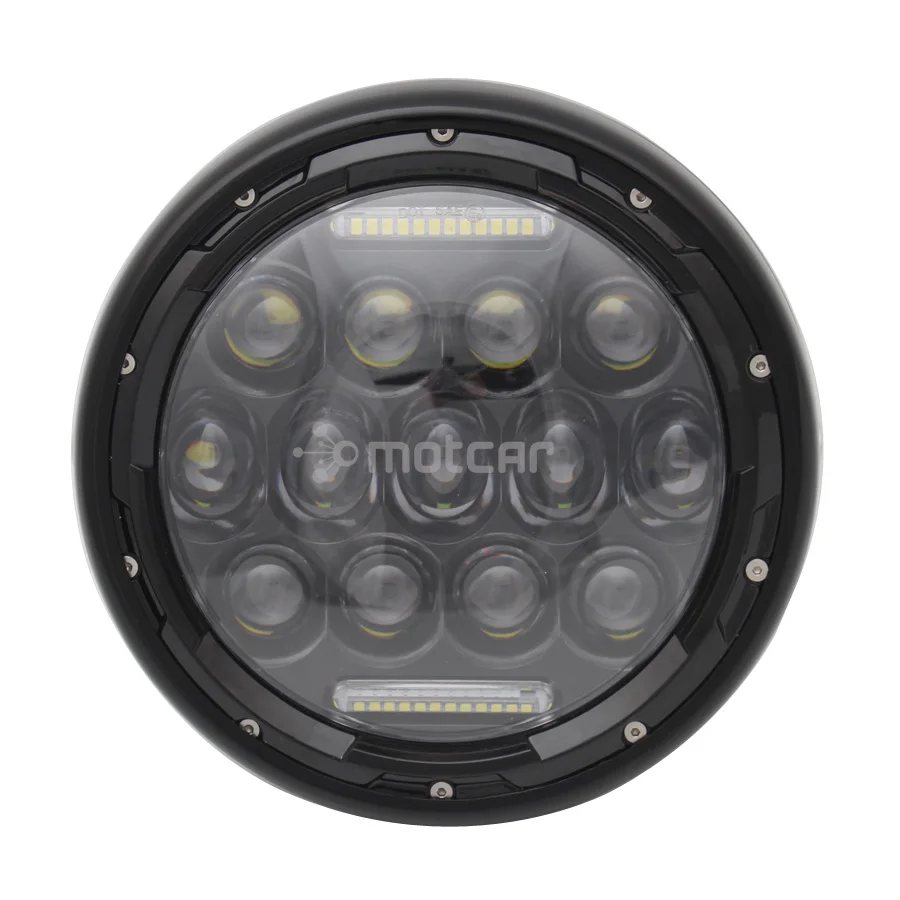 Мотоцикл суперяркая белая фара светодиодная Светильник Ретро Черный DC 12 V 65 W " алюминиевая фара универсальный скутер Hi/ближнего света лампа