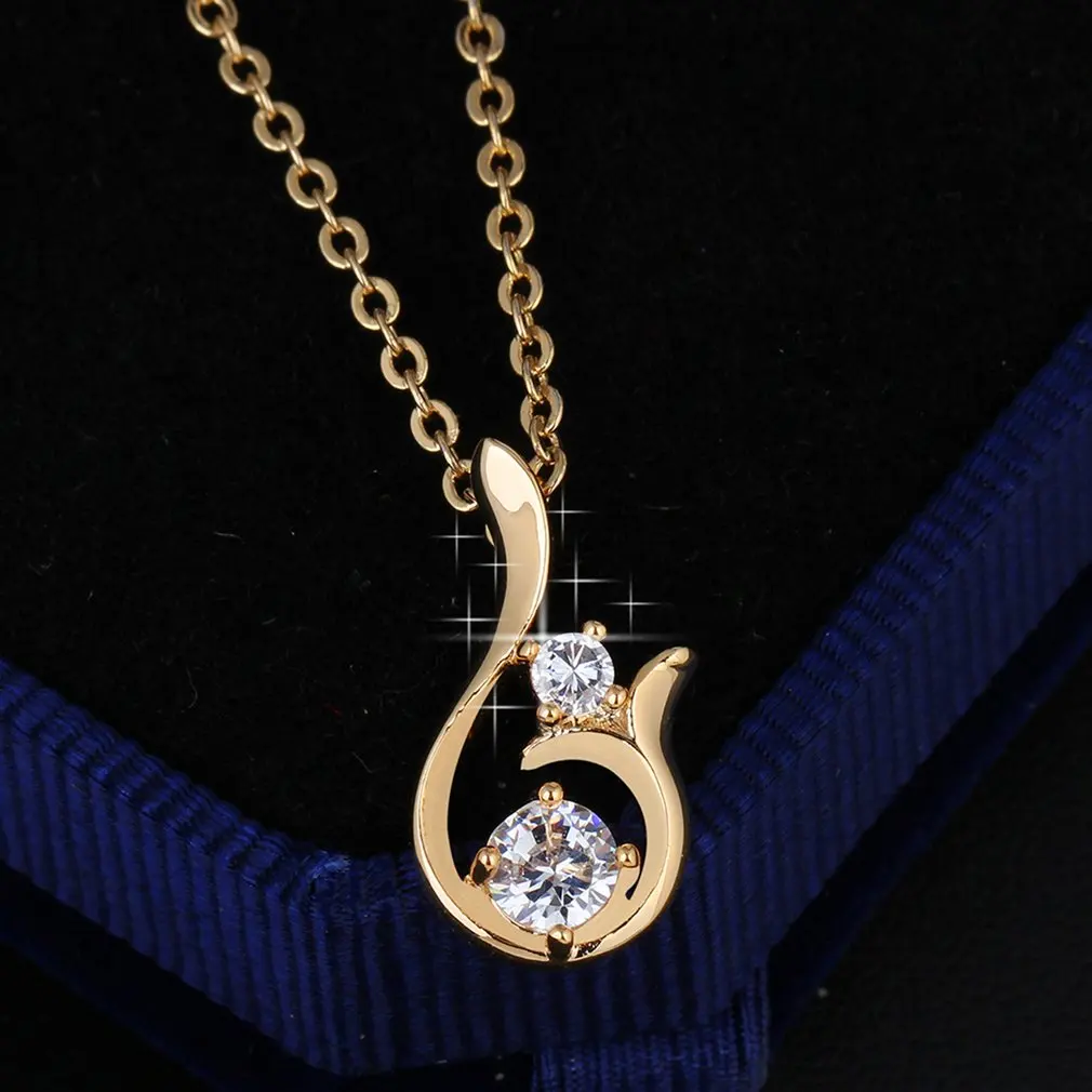 Индивидуальный лепесток циркониевое Женское Ожерелье Подвеска цепочка на