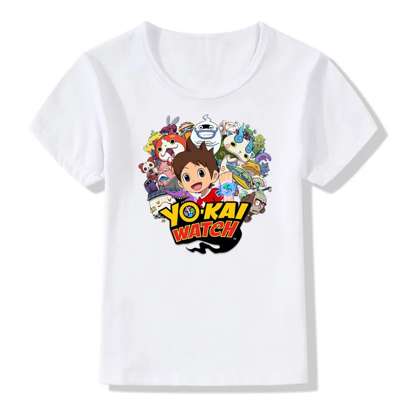 2020 детская забавная футболка с мультяшным принтом Yo Kai Watch Ghost одежда для