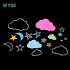 Металлические режущие штампы WYSE Sky, штампы для скрапбукинга с украшением в виде облаков, звезд, Луны, поделок для фотоальбома сделай сам, изготовление бумажных карточек