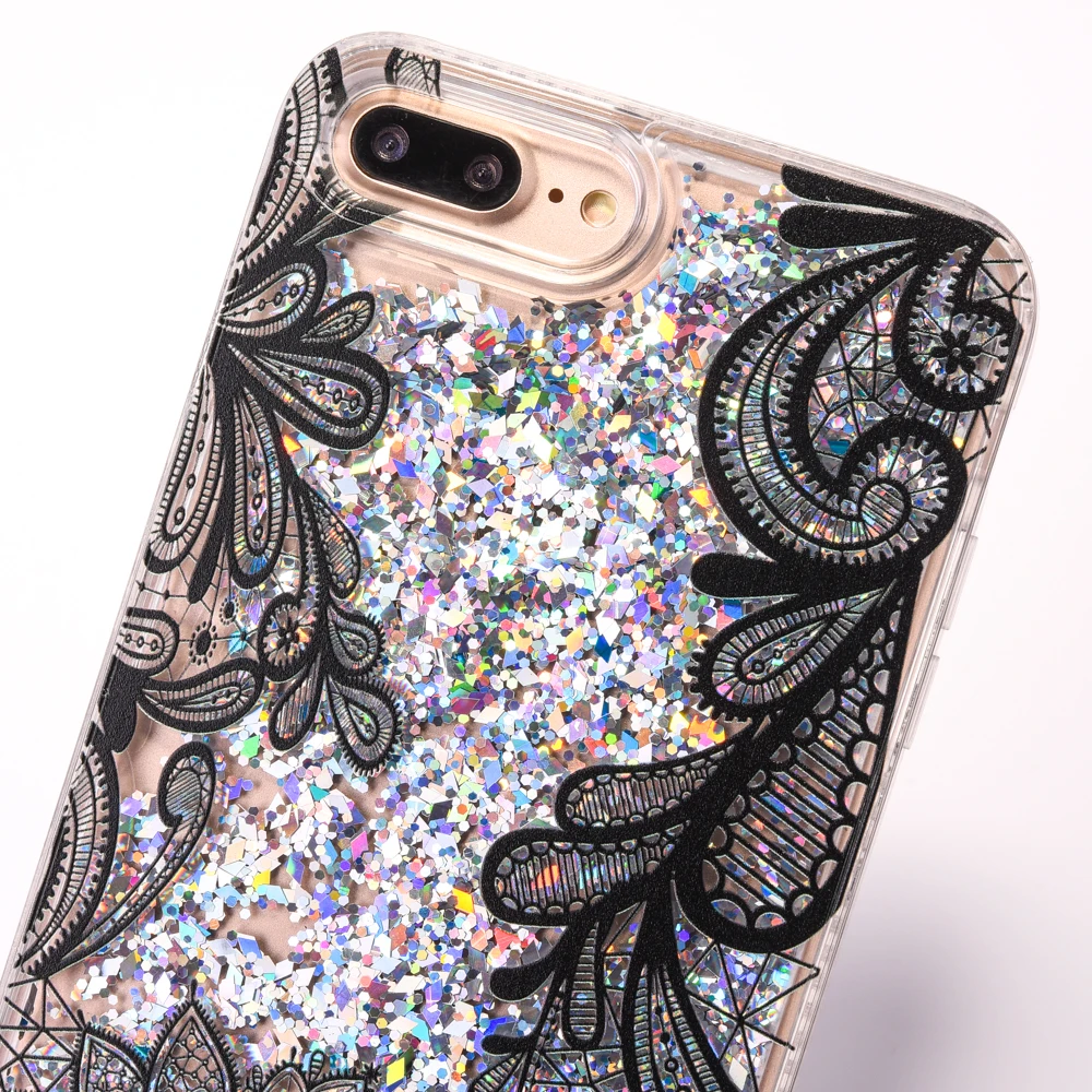 Чехол с сияющими блестками для iPhone 8 7 6s Plus 10 чехлов Алмазный динамический