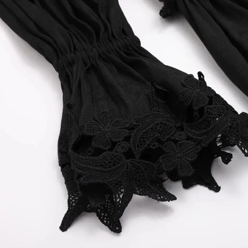 Runway Women's Blouses Sexy Off Shoulder Lace Puff Long Sleeves 2018 Autumn Female Designer Ruffles Shirts Slim Top High Quality | Женская