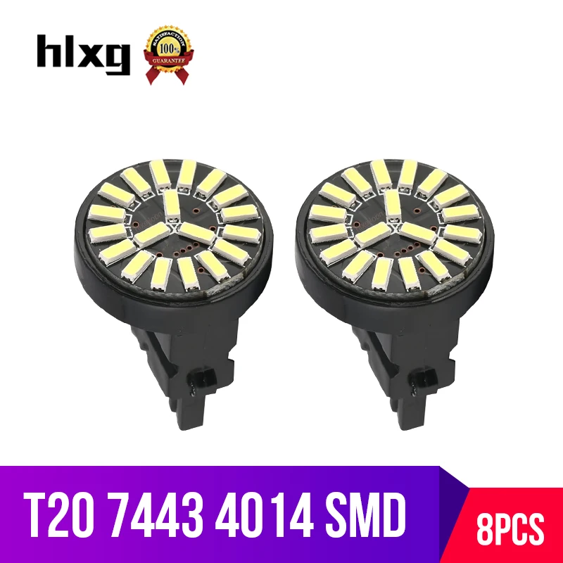 Hlxg 2pcs T20 Led 7443 580 Автомобильные дневные огни парковочные лампы габаритные