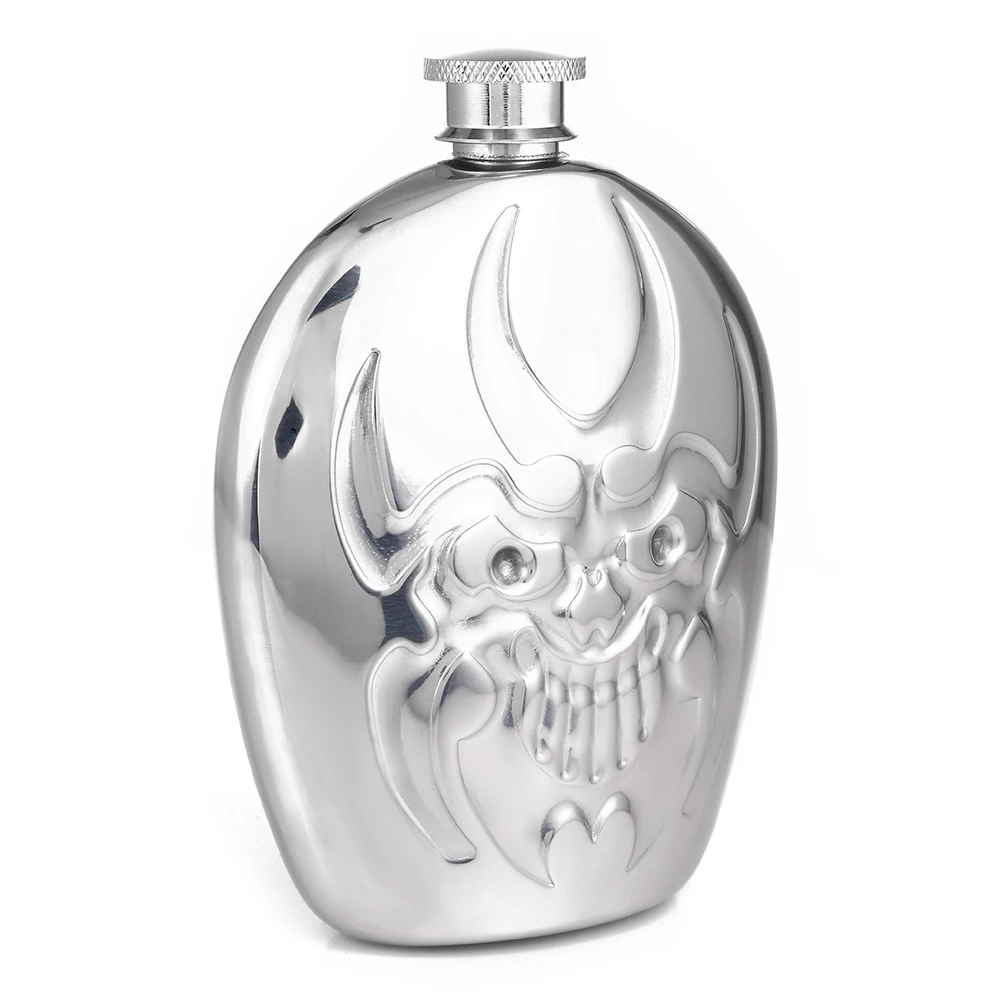 6 унций Портативный Будда призрак лицо нержавеющая сталь фляга зеркало