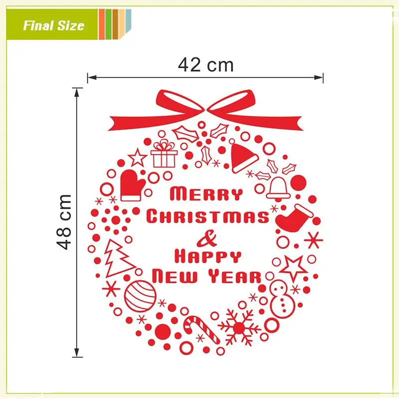 

merry christmas happy new year quotes wall stickers room decor 04. diy vinyl gift home decals festival mual art poster 5.0