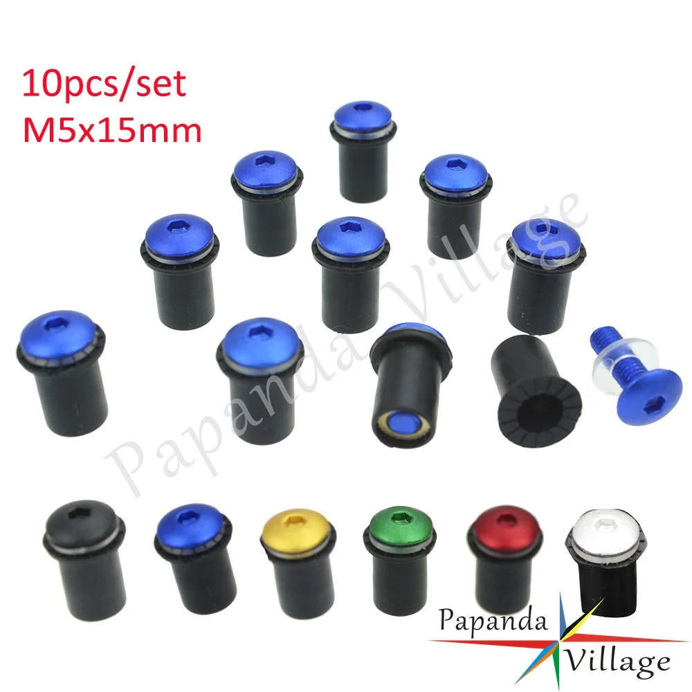 

Болты и гайки для ветрового стекла мотоцикла, 6 цветов, 10 шт., M5 * 15 мм