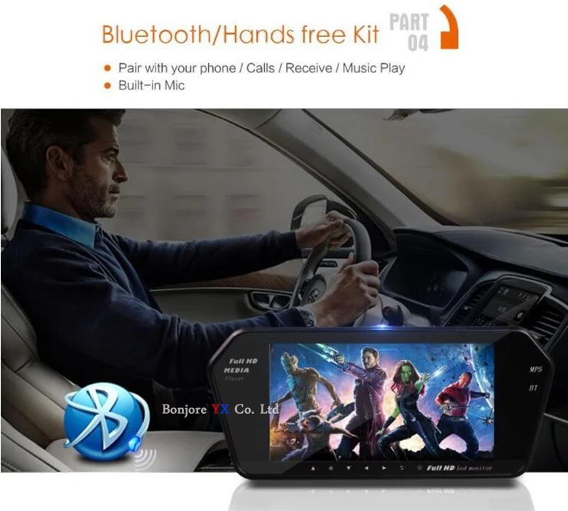 Koorinwoo HD 1024*600 Беспроводной мультимедийный 7 экран зеркальный монитор FM авто Bluetooth MP5 камера заднего вида для парковки