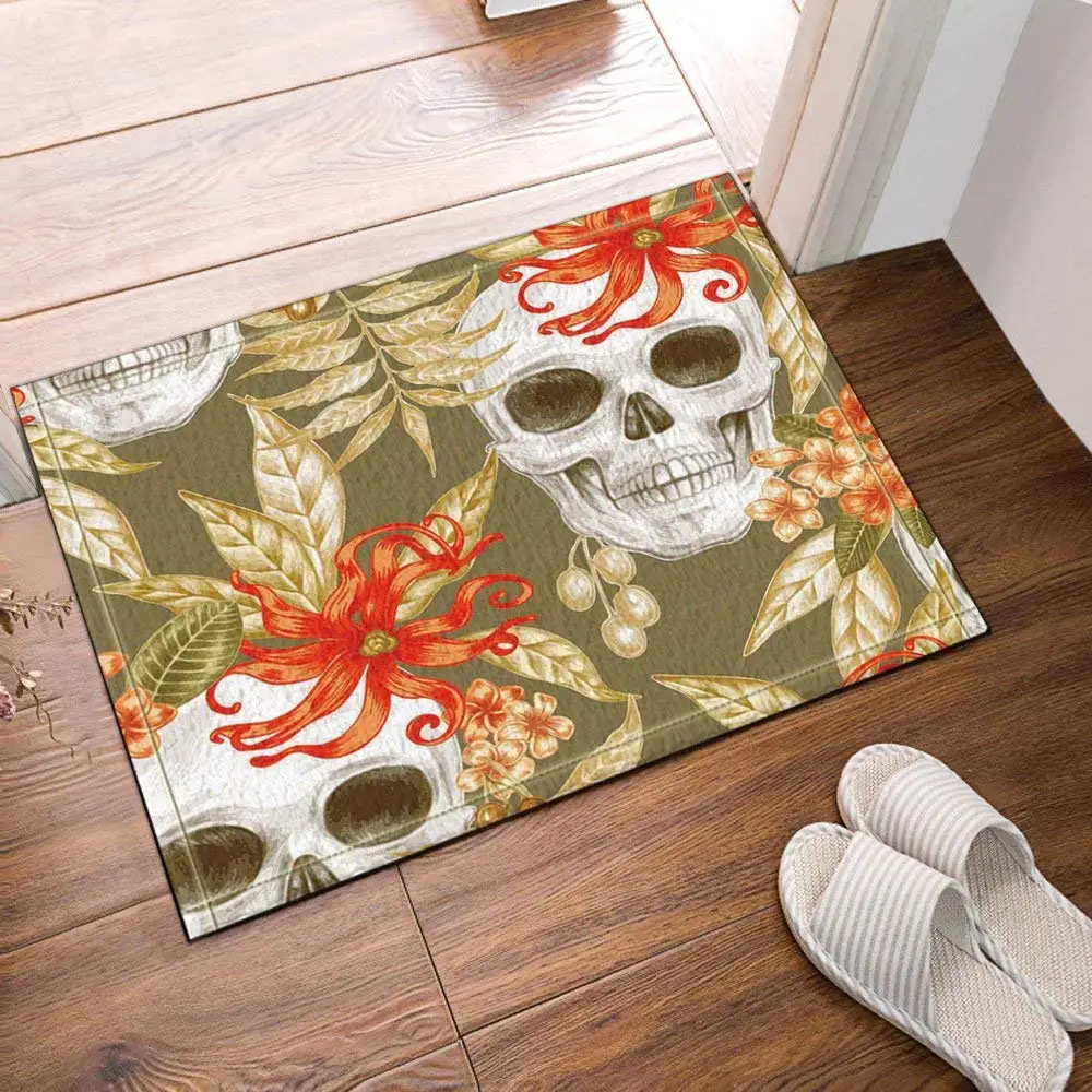 Череп в цветах полиэфирная Штора для ванны ткань водонепроницаемый коврик
