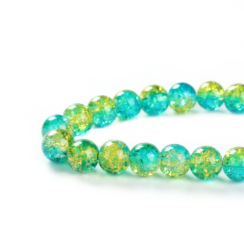 DoreenBeads 160 шт. липкие синие и зеленые стеклянные бусины 10 мм (B12251) yiwu | Украшения