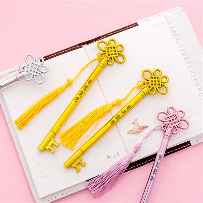 1 шт. Творческий индивидуальный ключ ручка модные суд ветер кисточкой гелевая с