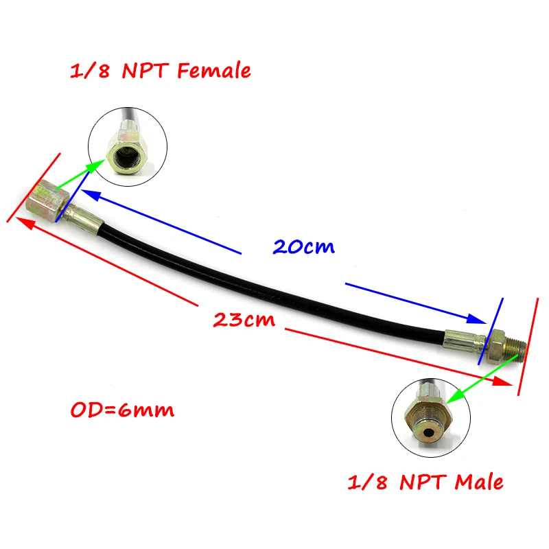 QUPB Пейнтбол Air наполнитель шланг расширение нейлоновая трубка 23 см с 1/8 &quotNPT папа *