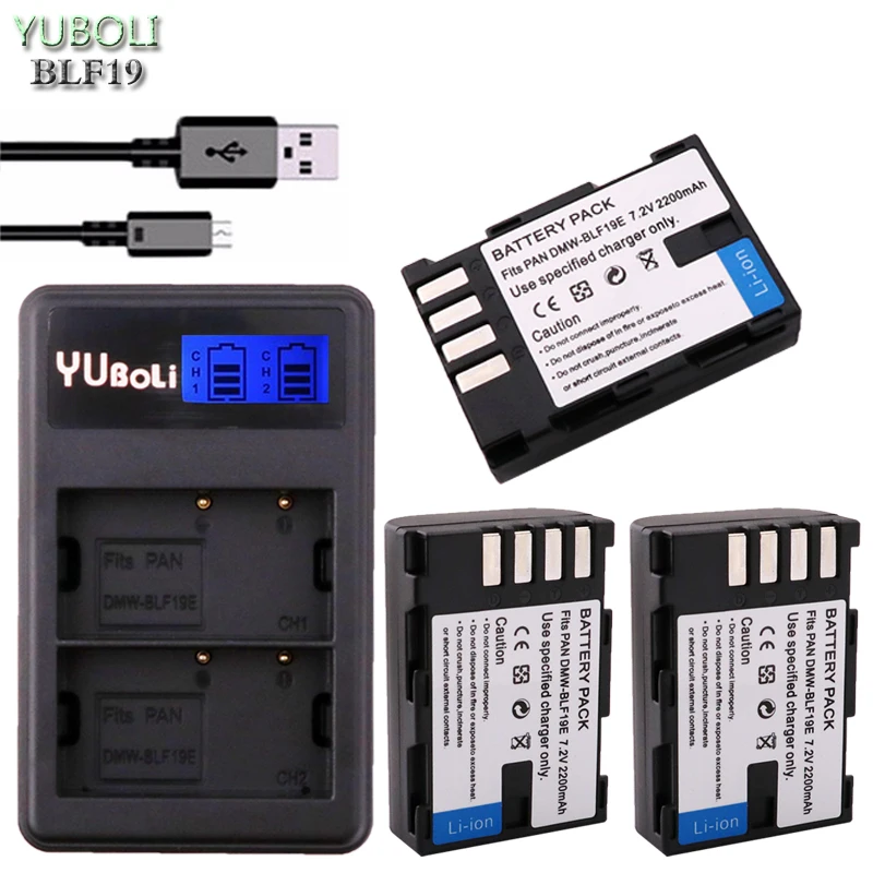 3 шт. 2200 мАч DMW-BLF19E DMW-BLF19 Камера Батарея DMW BLF19 BLF19 BLF19E+ ЖК-дисплей Dual USB Зарядное устройство для Panasonic Lumix GH3 gh4 GH5