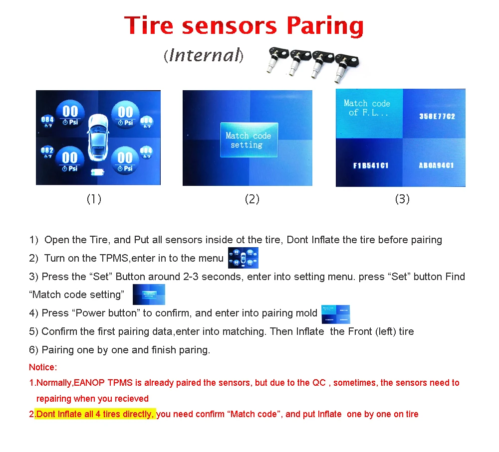 EANOP Солнечный автомобильный TPMS lcd Тип система контроля давления внутренний Tpms Guage диагностический инструмент сигнализация давления в шинах