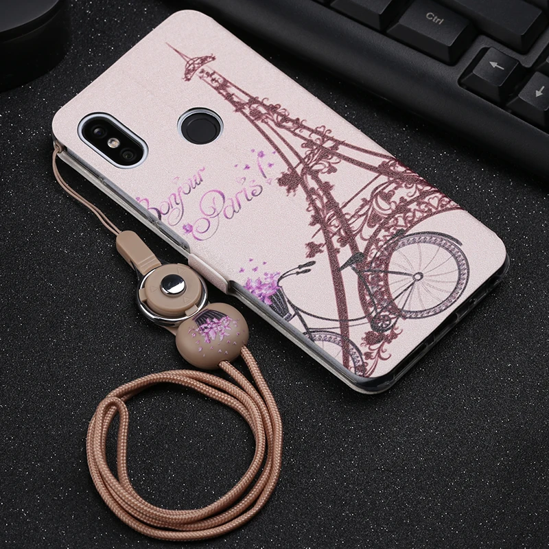 Кожаные чехлы для Xiaomi Mi A2 Lite 5 84 дюйма чехол кожаный чехол-книжка с бумажником и