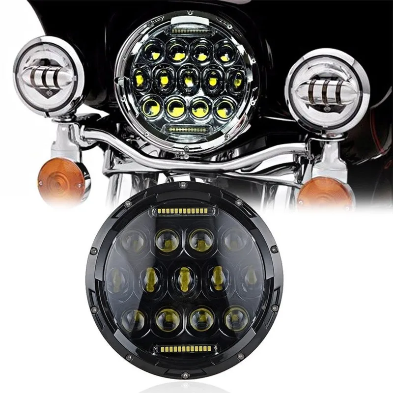 Мото rbike аксессуары 7 "поворотник DRL ангельский глаз налобный фонарь для Softail