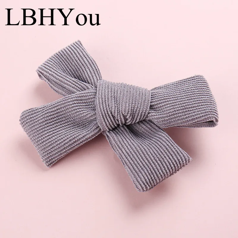 

1PCS Knot Bows Fabric Hair Clips One Size Fit Most Baby Girls Corduroy Hairpins Princess Girls Hair Accessories