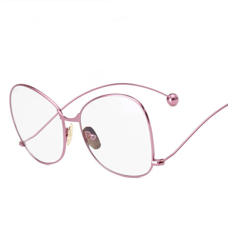 

High Quality 2018 Brand Big Frame Computer Glasses Women Clear Anti Radiation Eyewear Novel Eyeglass Pink Accessories