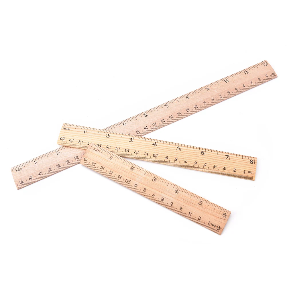 

High Quality 15cm 20cm 30cm Wooden Ruler Metric Rule Precision Double Sided Measuring Tool Learning office Stationery