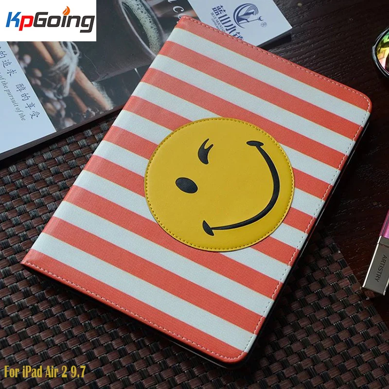 Case для Apple IPad Air 2 6 Box Мода Мультфильм улыбка Смарт Кожа PU Ipad Защищает Кожу |