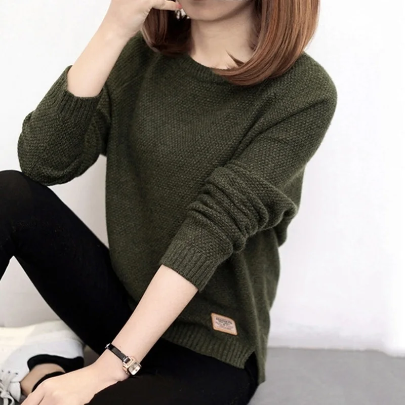 2019 Korean version Autumn Winter Women Sweaters Lantern sleeve Round neck Casual Knitted sweaters aa1054 | Женская одежда