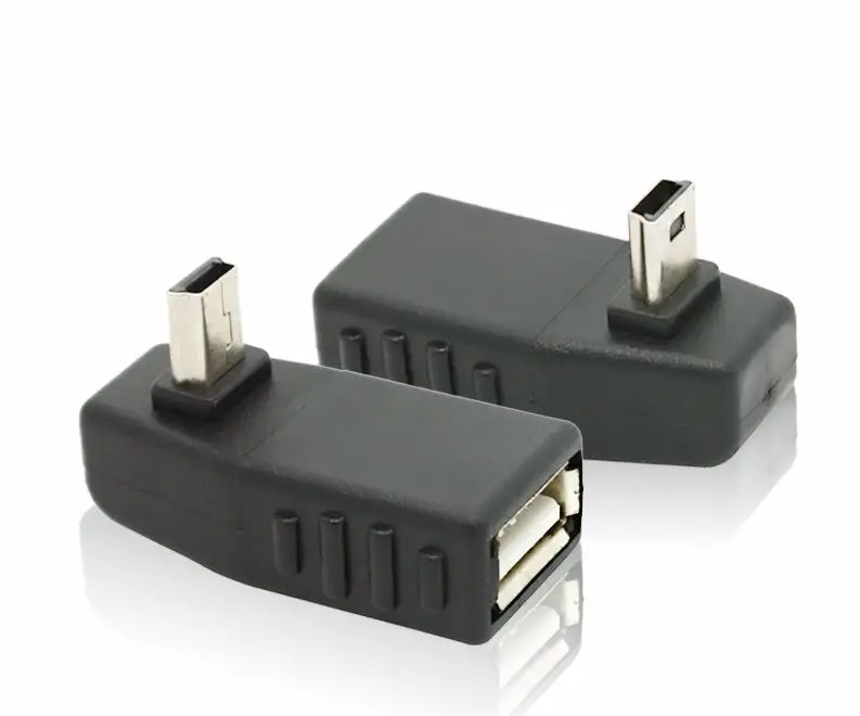 90 градусов вниз анллагл USB мама к Мини Мужской OTG адаптер для автомобиля AUX