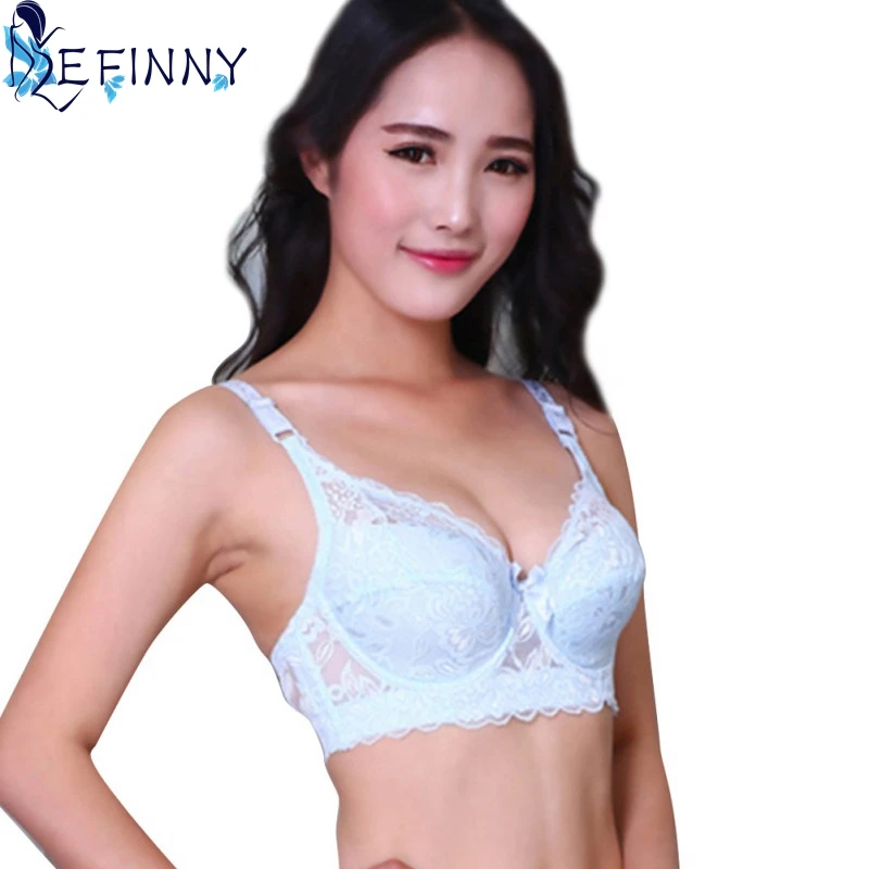 EFINNY Women Embroidery Lace Floral Deep V Gather Thin Push Up Padded Underwire Bras for Woman | Женская одежда