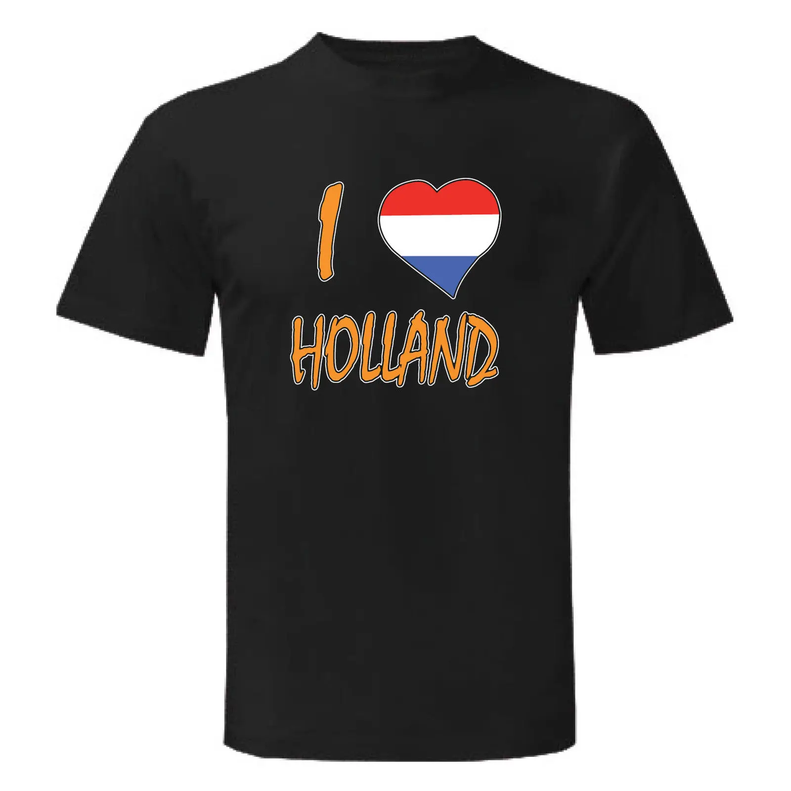 

Fashion 2019 Top Tee Mens Art T-shirt, Maglietta I Love Holland, Uomo Man, Nero Print T Shirt