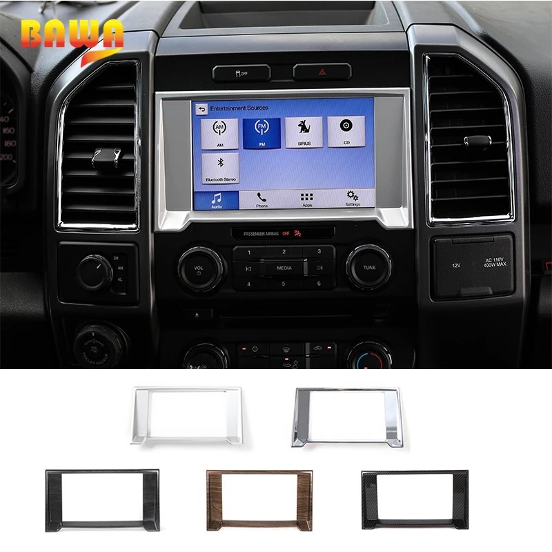 

HANGUP 5 Color ABS Car Interior Dashboard Navigation GPS Cover Decoration Trim Stickers For Ford F150 2015 Up Car Styling
