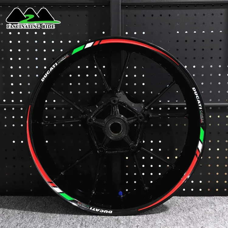 Применимый для поездок на мотоцикле Ducati 696/821/848/899/1199/1299 в байкерском стиле из водонепроницаемого материала Светоотражающие стикеры установка персонализированные 17 дюймовые колеса