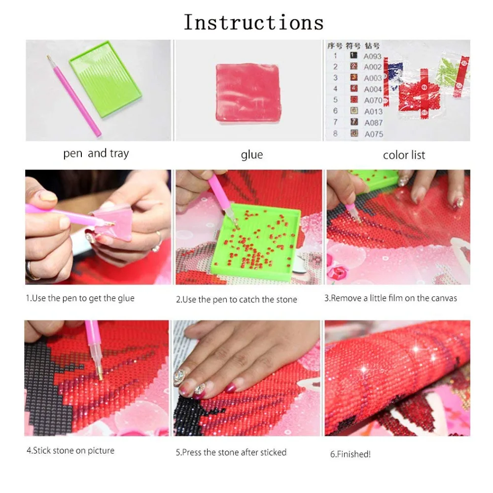 DIY Diamond Painting Kits Full Square Drill Crystal Embroidery Pictures Cross Stitch for Home Wall Decoration Animal Elephant | Канцтовары