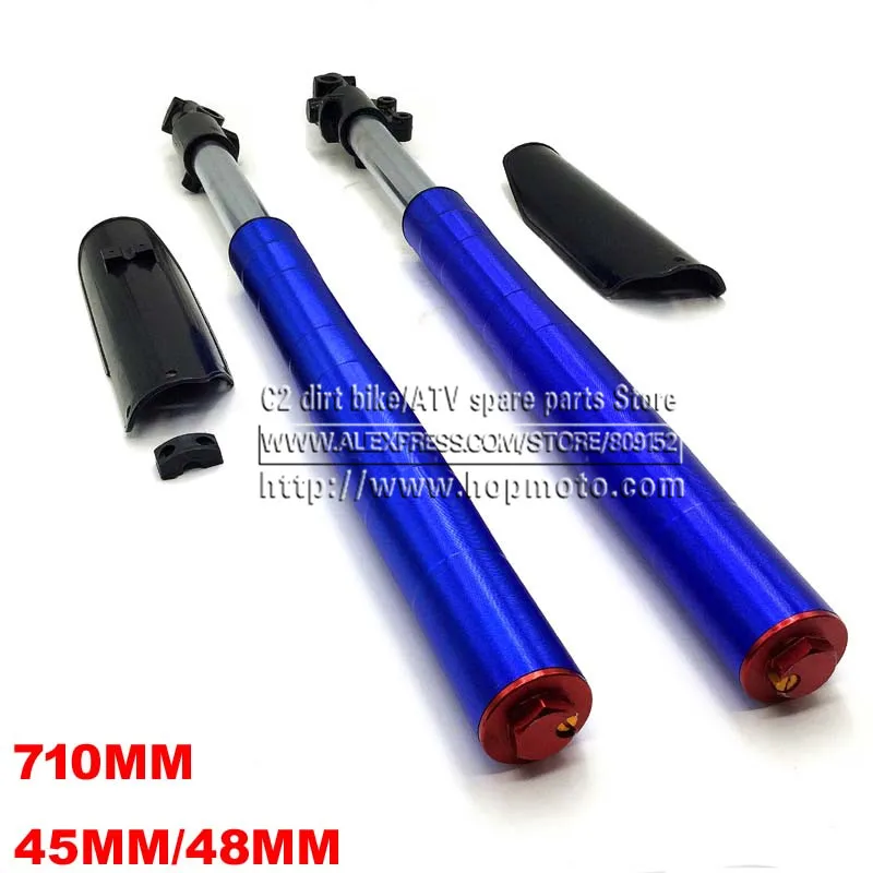710MM Front Inverted fork shock absorption 45MM/48MM for Chinese Dirt pit bike CRF KLX with protector Cover