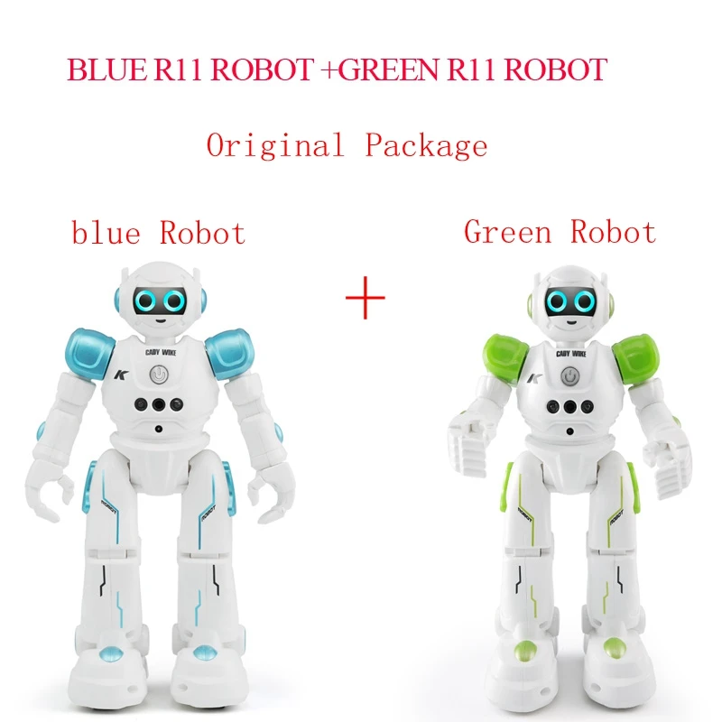 JJRC R11 Caddy WIKE/R12 Caddy WISO умный RC робот с жестом Сенсорное интеллектуальное Программирование танцевальный патруль игрушка - Цвет: R11 Green and Blue
