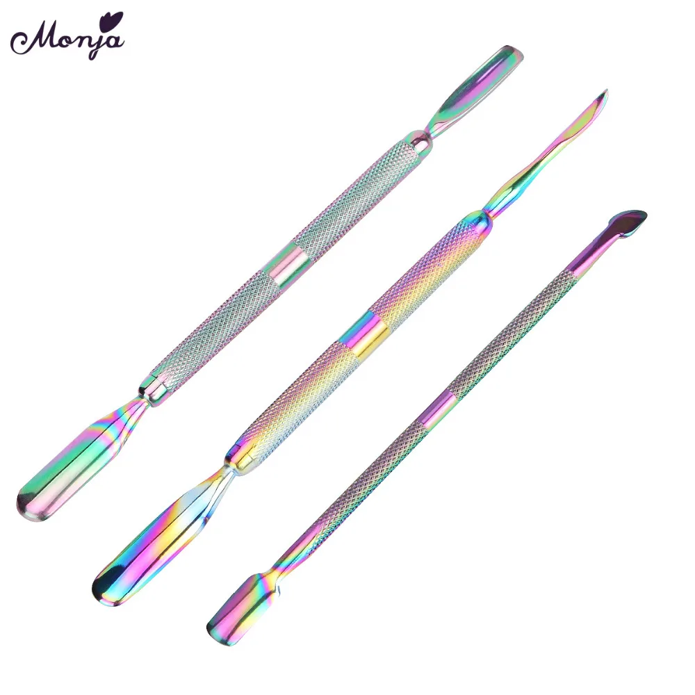 Monja 3 шт./компл. двойной конец Nail Art покрытие из нержавеющей стали кутикулы Clipper