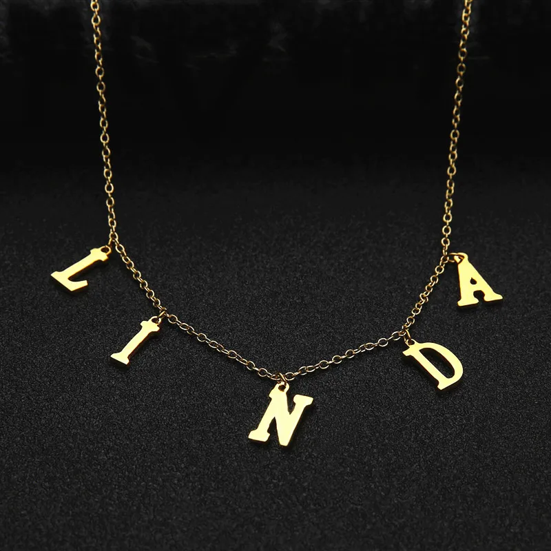 Ожерелье с именем подвески персонализированное ожерелье подвеска чокер на заказ