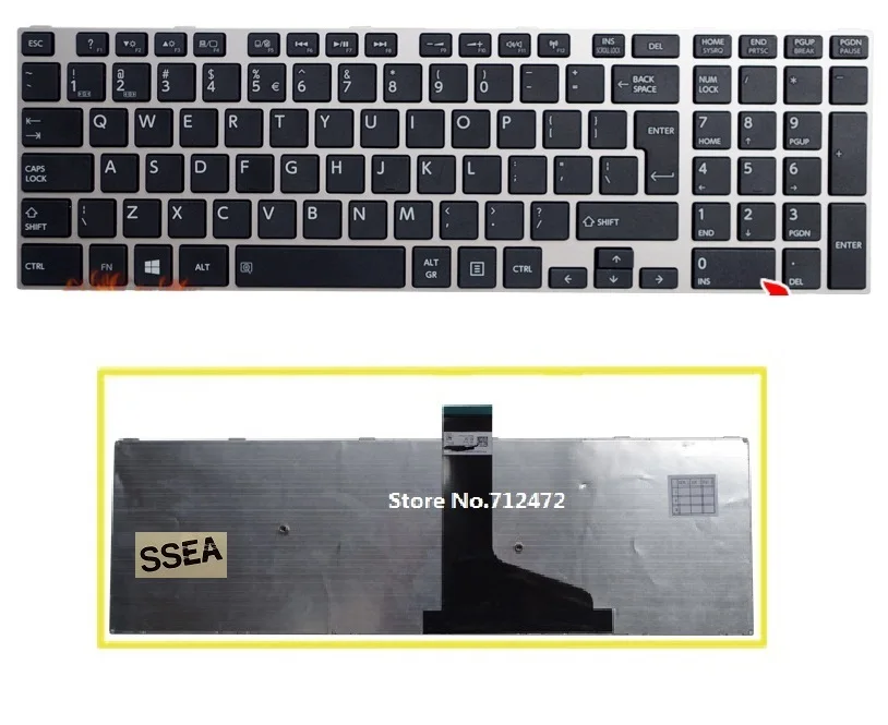 

SSEA новая клавиатура UI с английской раскладкой для Toshiba Satellite L50 L50-A L50t L70 L70D L50D-A L70t L75 L75D L70-A L75t с серебристой рамкой