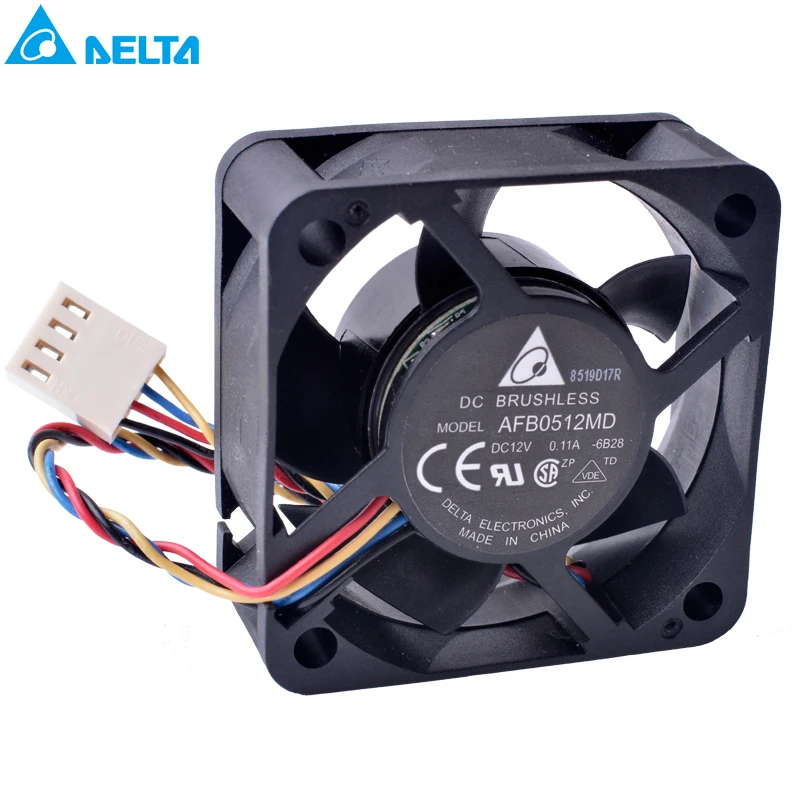 AFB0512MD 5 см 50x50x20 мм 12V 0.11A 4 проводной 4Pin ШИМ двойной шарикоподшипник бесшумный