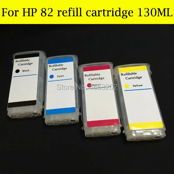 4 цвета/партия чернильный картридж HP82 для HP 82 82XL с чипом ARC принтера Designjet 510 |