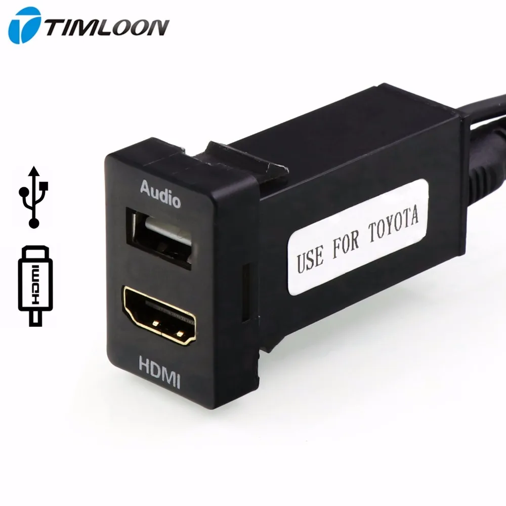 Автомобильное зарядное устройство с аудиовходом USB и разъемом HDMI для TOYOTA Camry Corolla