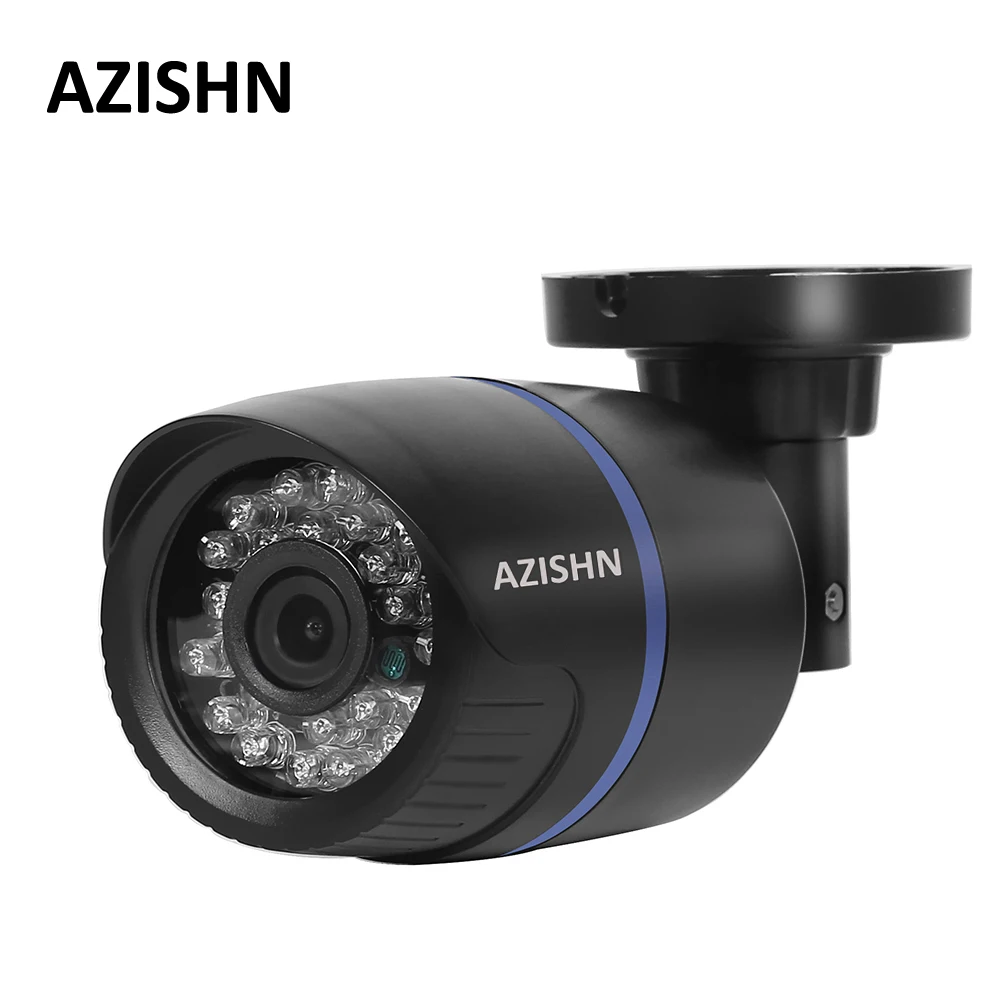 IP камера AZISHN PoE 1080P уличная Full HD 2 МП POE цилиндрическая безопасности IR Cut P2P ONVIF