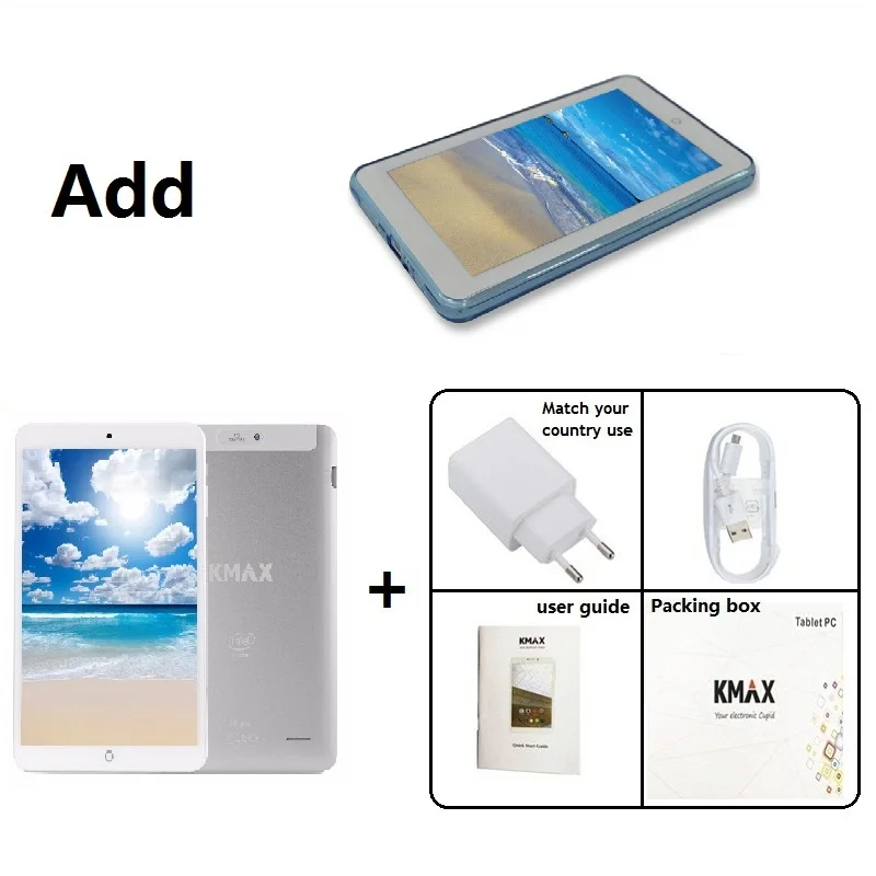 tablet and case KMAX 8 дюймов Android планшетный ПК Intel процессор wifi четырехъядерный HDMI USB HD ips 32 Гб TF карта дешевые Планшеты 8 10 7 9 Bluetooth чехол подарок - Комплект: tablet and case