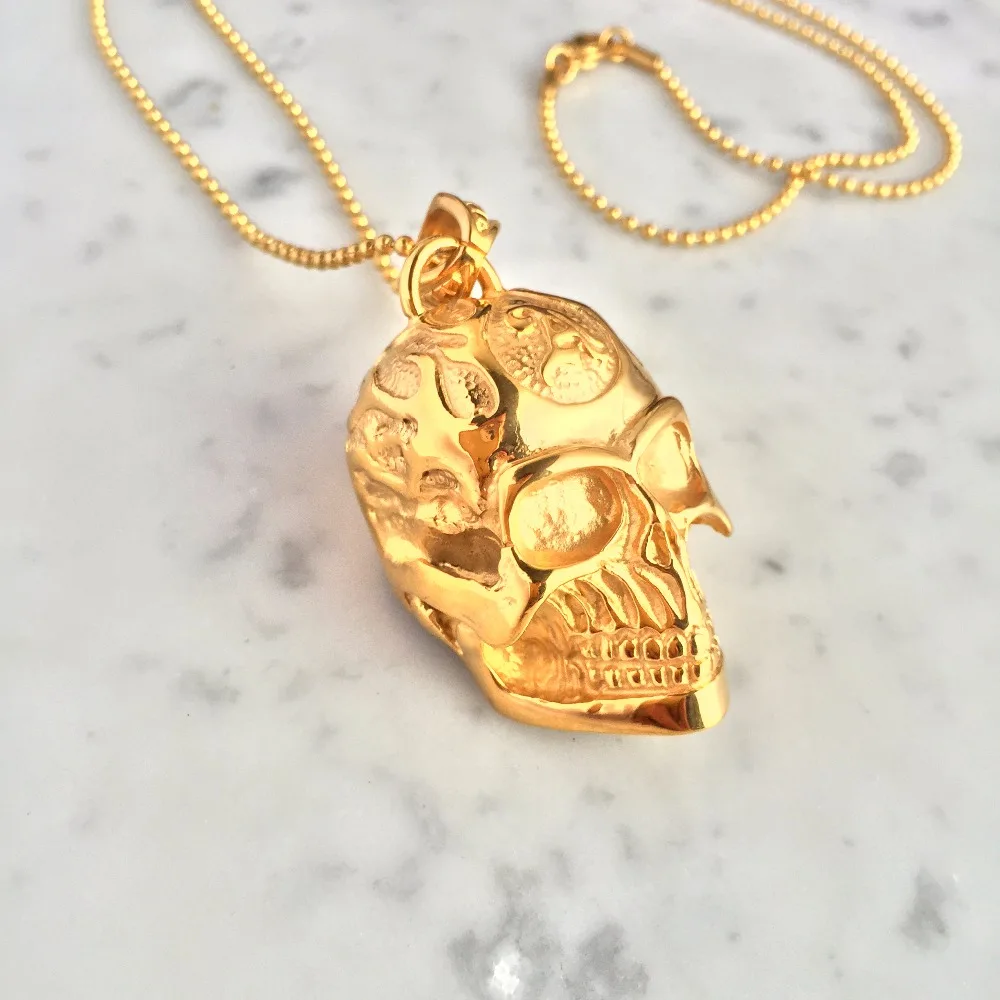 Ожерелье с черепом маклроя и подвески из титановой стали мужское ожерелье