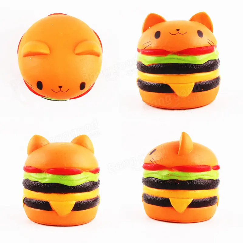 Squishys Cat Burger замедлить рост мягкие коллекции животных подарок декор игрушка