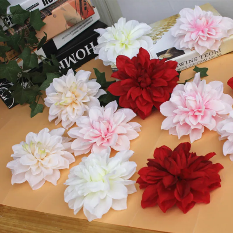 Высококачественная имитация 14 см головки хризантем Dahlia DIY украшения для дома рукодельные поделки 10 \ партия